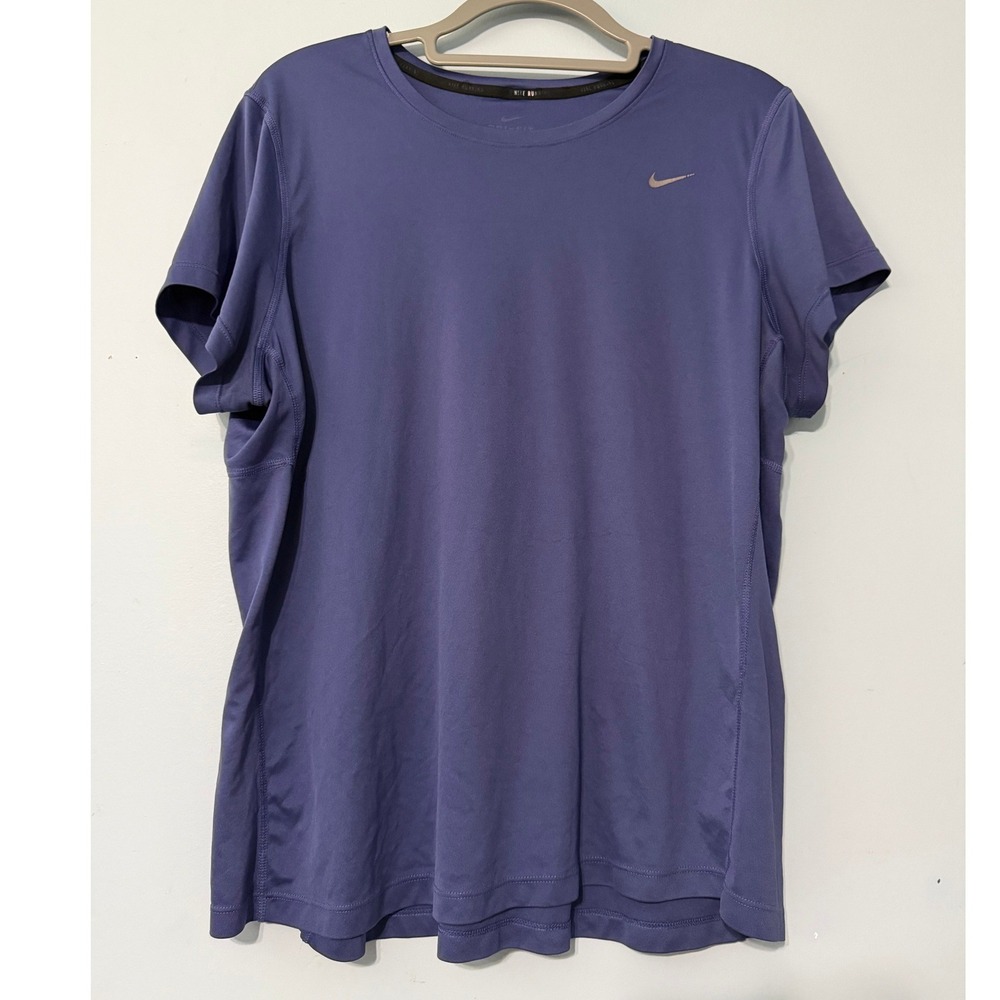 Nike Dri-FIT Running Shirt Women's XL Purple Short Sleeve Athletic Top 2153